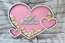 Charger l'image dans la galerie, Hearts Wedding Guest Book Alternative, Custom Drop Box, Unique Wooden Boho and Rustic Wedding Decor, Personalized Wedding Gift, Anniversary