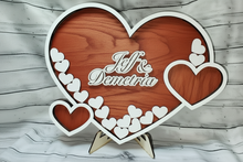 Charger l'image dans la galerie, Hearts Wedding Guest Book Alternative, Custom Drop Box, Unique Wooden Boho and Rustic Wedding Decor, Personalized Wedding Gift, Anniversary