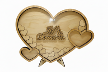 Charger l'image dans la galerie, Hearts Wedding Guest Book Alternative, Custom Drop Box, Unique Wooden Boho and Rustic Wedding Decor, Personalized Wedding Gift, Anniversary