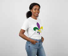 Load image into Gallery viewer, Fleur De Lis Shirt | Sweatshirts For Women | Fat Tuesday Mardi Gras New Orleans Louisiana Long Sleeve Crewneck Sweater Shirt For Men/ Women