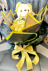 Graduation Forever Roses,Teddy Bear Plushie Eternal rose bouquet,forever roses, roses,forever flowers, satin ribbon.
