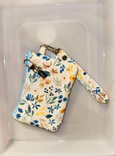 Load image into Gallery viewer, Blue Floral Mini Pouch || Coin Purse, Mini Pouch, Card Holder, Wallet Keychain, Mini Keyring Clutch
