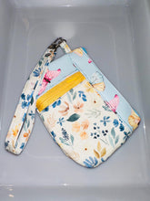 Load image into Gallery viewer, Blue Floral Mini Pouch || Coin Purse, Mini Pouch, Card Holder, Wallet Keychain, Mini Keyring Clutch