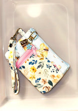Load image into Gallery viewer, Blue Floral Mini Pouch || Coin Purse, Mini Pouch, Card Holder, Wallet Keychain, Mini Keyring Clutch