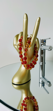 Load image into Gallery viewer, Red &amp; Yellow Crackle Bead Bracelet