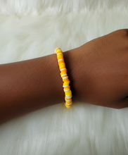 Load image into Gallery viewer, Handmade Sunrise Clay Heishi Bead Bracelet: One-of-a-Kind