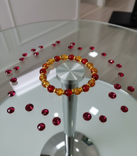 Load image into Gallery viewer, Red &amp; Yellow Crackle Bead Bracelet
