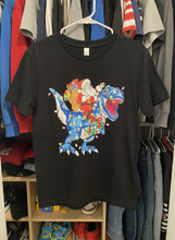 Load image into Gallery viewer, Dtf Kids T-shirt / Santa riding a T-Rex