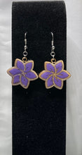 Load image into Gallery viewer, Laser cut Purple Hand painted earrings