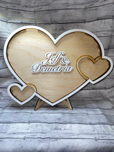 Load image into Gallery viewer, Hearts Wedding Guest Book Alternative, Custom Drop Box, Unique Wooden Boho and Rustic Wedding Decor, Personalized Wedding Gift, Anniversary