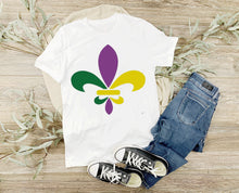 Load image into Gallery viewer, Fleur De Lis Shirt | Sweatshirts For Women | Fat Tuesday Mardi Gras New Orleans Louisiana Long Sleeve Crewneck Sweater Shirt For Men/ Women