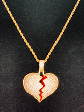 Load image into Gallery viewer, Broken Heart Iced Out pendant Necklace