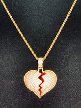 Load image into Gallery viewer, Broken Heart Iced Out pendant Necklace