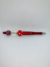 Load image into Gallery viewer, Red &amp; White Beaded Pen